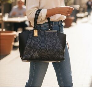 Elegant Black and Gray Satchel
